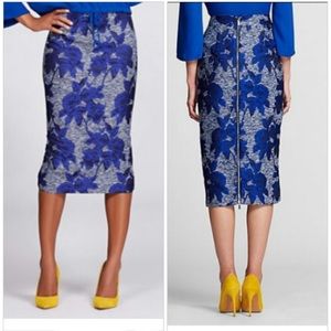 NY&C Blue Floral Pencil Skirt